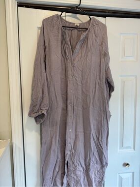Aritzia Long Button-Up Maxi Dress in Dusty Mauve